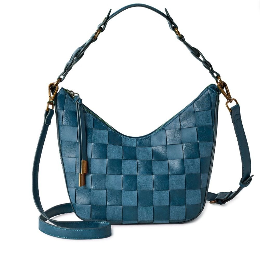 Time and Tru Women's Alice Crossbody Bag Gray blue